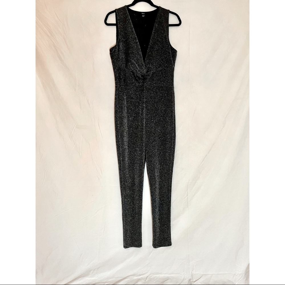 Knotted front black Jumpsuit